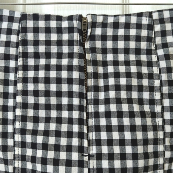 Free People Modern Femme Novelty Gingham High Waisted Bodycon Mini Skirt Black 6 - Picture 5 of 9